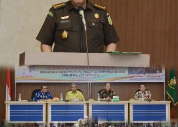 Rapat Kerja Kades Lurah Se- Kabupaten Kampar, Asintel Kejati Riau Menjadi Narasumber 