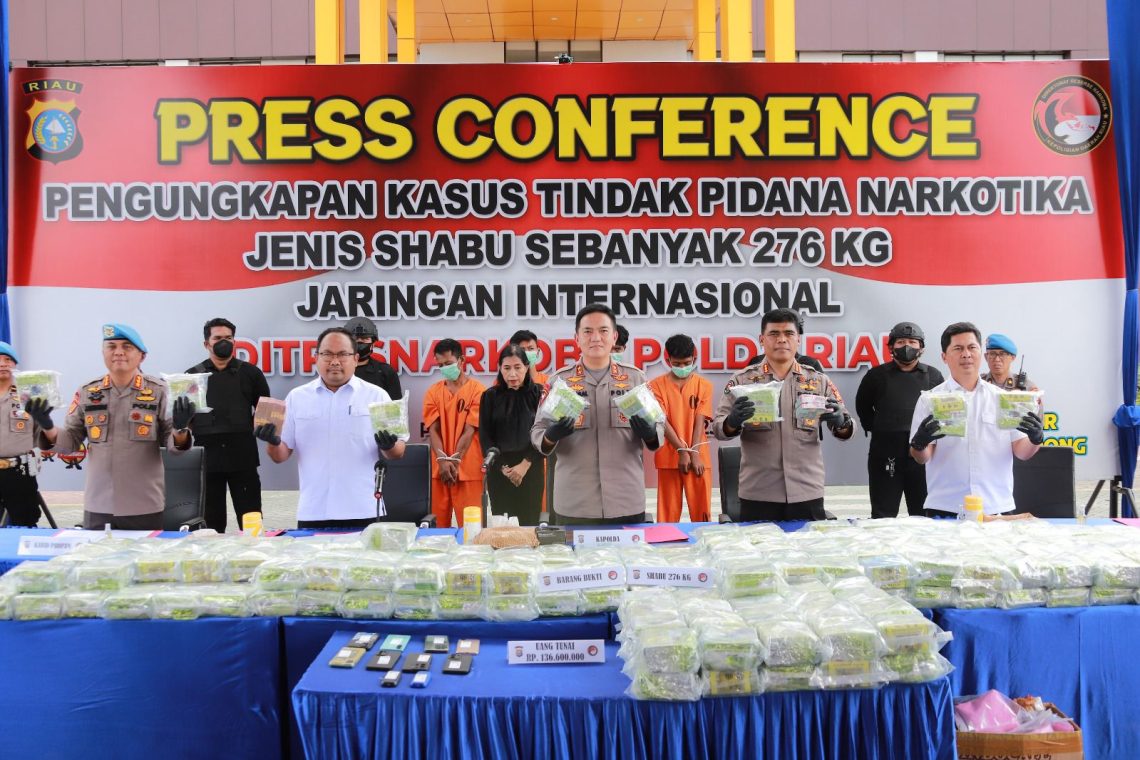 Sejarah Terbesar, Polda Riau Berhasil Amankan 276 Kg Sabu dan Bekuk 5 Pelaku