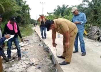 Inspektorat Rohil Ukur dan Audit Jalan Lintas Pesisir Kecamatan Palika, Syofian: Terima Kasih Pemda Rohil