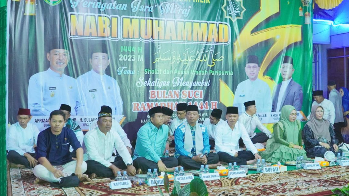 Masyarakat Antusias Mengikuti Isra Mi’raj Nabi Muhammad SAW Yang di Taja Pemkab Rohil