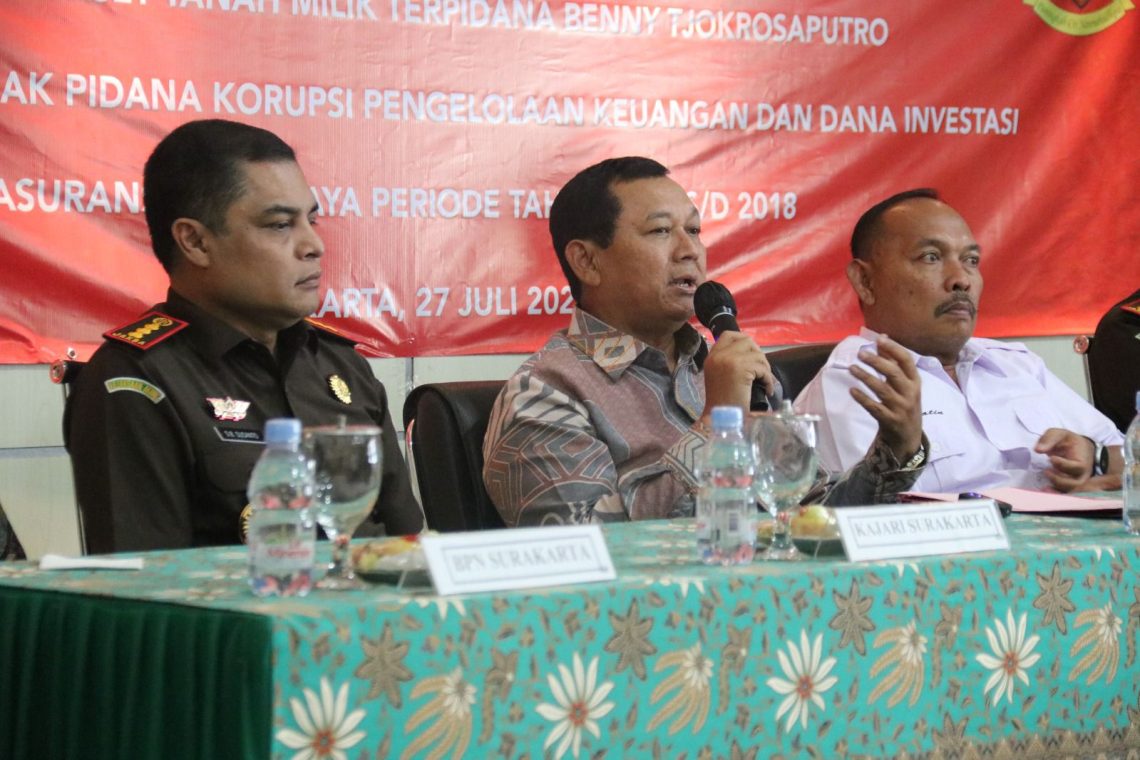 Aset Benny Tjokrosaputro di Kota Surakarta dan di Kab Sukoharjo Disita