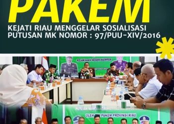 Kasi B bidang Intelijen Kejati Riau Sosialisasi Putusan Mahkamah Konstitusi Nomor 97/PUU-XIV/2016