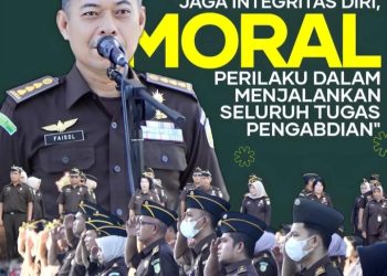 Asisten Pidana Militer Kejaksaaan Tinggi Riau Menjadi Penerima Apel Kerja Pagi 