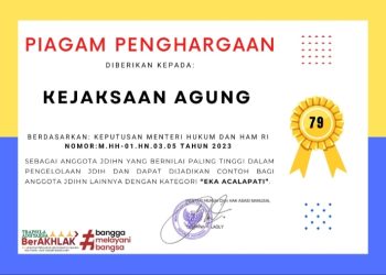 Bernilai Paling Tinggi, Kejaksaan Agung Menerima Penghargaan JDIHN 