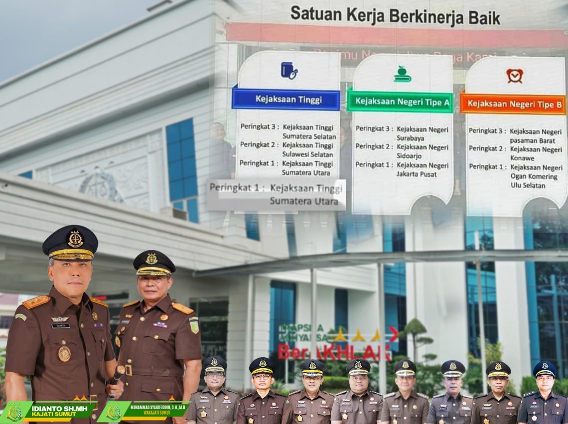 Kejati Sumut Peringkat 1 Satker Berkinerja Terbaik Bidang Pidsus