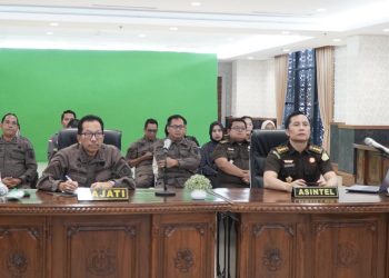 Kajati Riau mengikuti Kegiatan Kunker JAM Intelijen Kejaksaan Agung RI secara virtual
