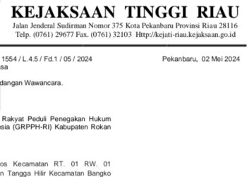 DPD LSM GRRPH-RI Rohil Dipanggil Aspidsus Kejati Riau, Terkait Laporan Dugaan Perkara Korupsi 