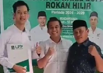 Muhammad Maliki Mengembalikan Formulir Cakada 2024 di Kantor DPC PKB Rokan Hilir 