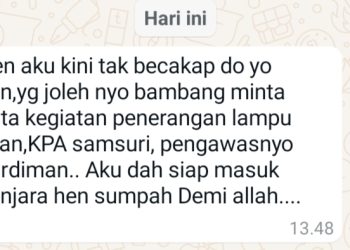Gara gara Kegiatan Lampu Jalan, Atas Nama Alkaf Hanori Siap Masuk Penjara