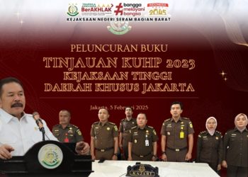 Plt. Kajari SBB dan Jajaran Mengikuti Vidcon Peluncuran Buku Tinjauan KUHP 2023 Kejati DKJ