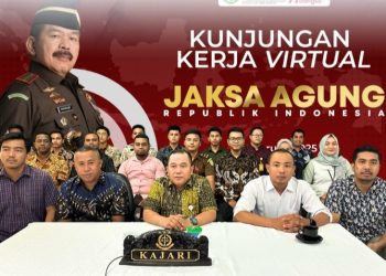 Plt. Kajari SBB Beserta Para Kasi dan Jajaran Ikuti Kunjungan Kerja Virtual Jaksa Agung RI 