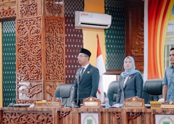 DPRD Rapat Paripurna dan Mendengar Pidato Perdana Bupati Rohil Periode 2025-2030 