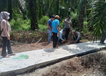 Konsultan Desa Teluk Bano I : Pekerjaan Semenisasi Dusun Maju Jaya Sudah Sesuai RAB