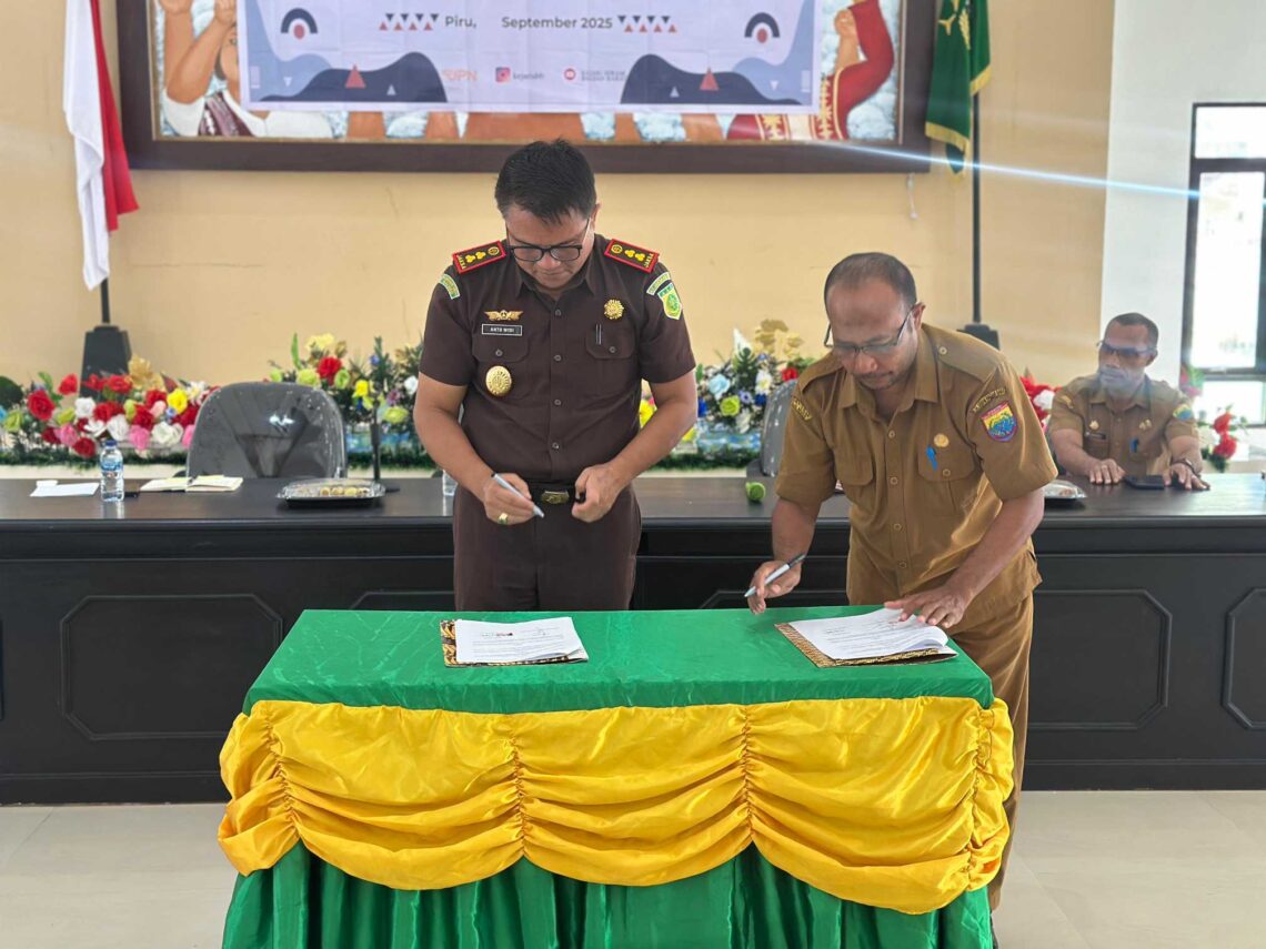 Permudah Penerbitan Akte Lahir dan KIA Pada LKSA, Kejari SBB Teken MoU Dengan Dinsos