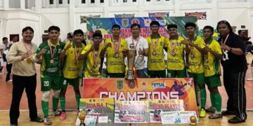 Tampil Juara, Tim futsal The Guy FC Harumkan Nama Raja Bejamu Sinaboi
