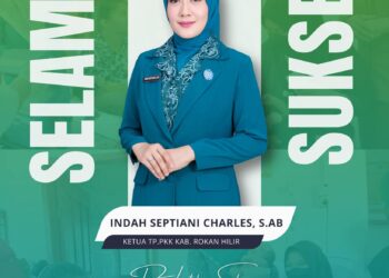 Ketua TP PKK Rokan Hilir Resmi di Jabat Indah Septiani Charles S.AB
