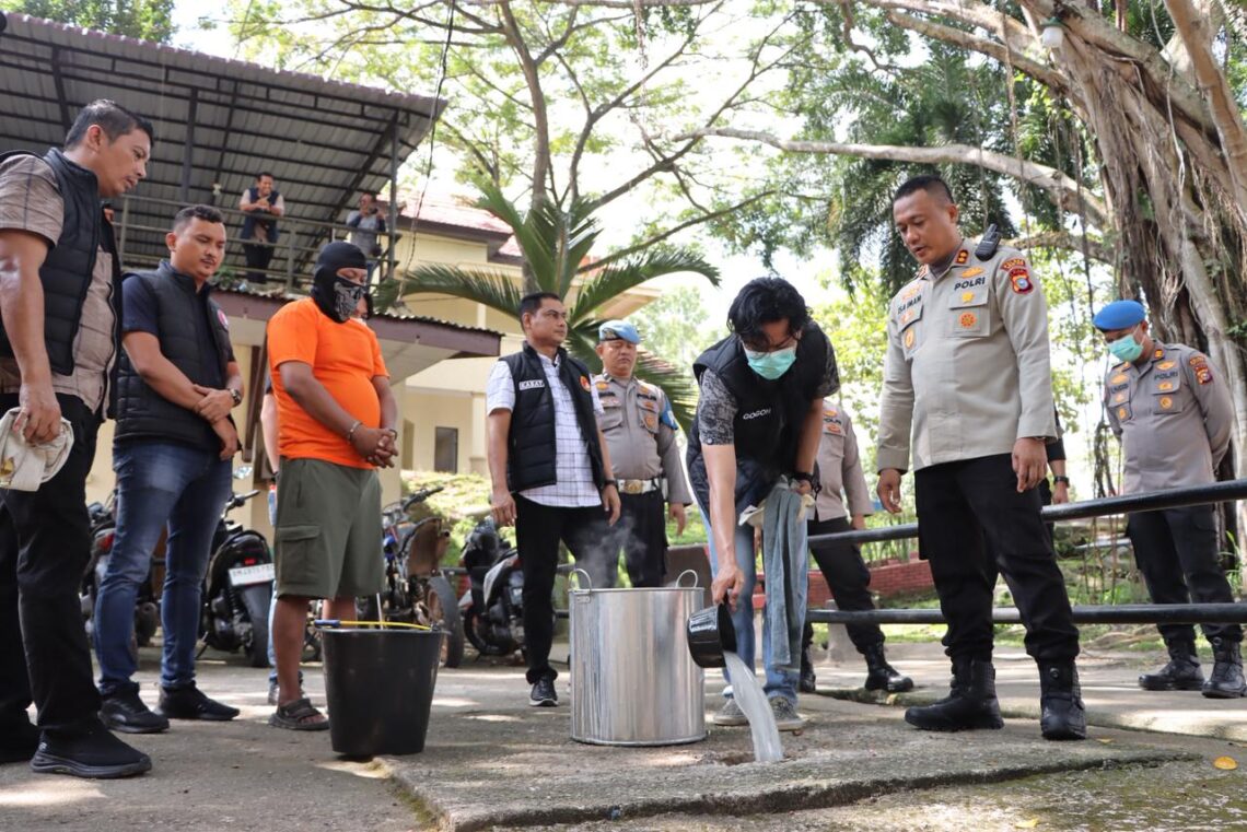 Polres Rohil Melakukan Giat Pemusnahan BB Shabu 79.98 Kg