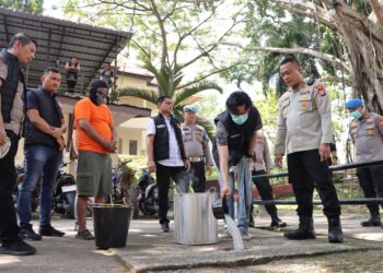 Polres Rohil Melakukan Giat Pemusnahan BB Shabu 79.98 Kg