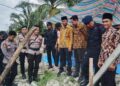 Camat Sinaboi Menghadiri Kegiatan Pemancangan Pertama Jembatan Kampung Aman 