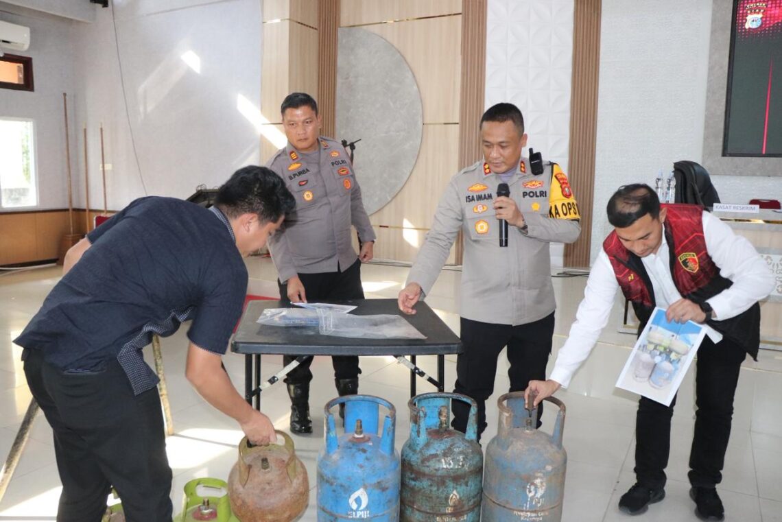 Polres Rohil Berhasil Ungkap Perkara TP Penyalahgunaan Niaga LPG Bersubsidi 