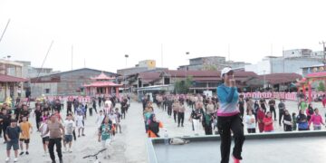 Polres Rohil Gelar “Senam Pagi Sehat” Bersama Masyarakat Panipahan