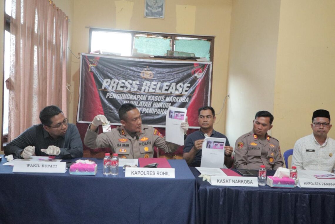 Polres Rohil Ungkap Kasus Narkoba di Panipahan, 4 Pelaku Ditahan