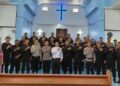 Polsek Panipahan Lakukan Himbauan Kamtibmas di Gereja HKBP 