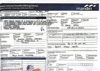 Photo kwitansi bukti Transperan 10 Miliar PT ESP Rokan Hilir ke salah satu Perusahaan berdomisili Jakarta banyak di share oleh masyarakat ke Medsos (f: Haes)