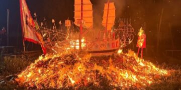 Polsek Sinaboi: Pengamanan Bakar Tongkang Kelenteng Tin Hai King Berjalan Kondusif