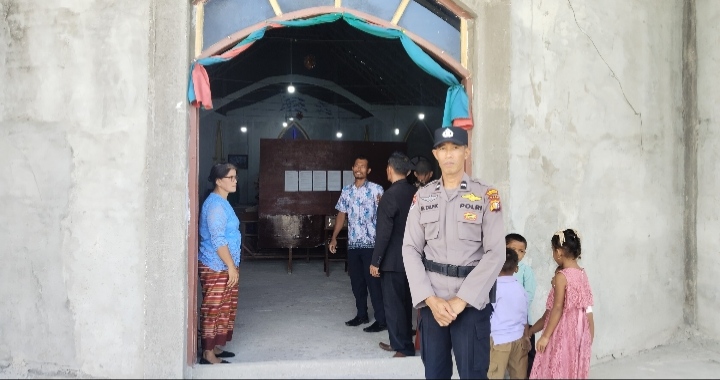Jamin Kegiatan Ibadah, Polsek Sinaboi Gelar Patroli “Minggu Kasih”