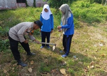 Polsek Sinaboi Sosialisasikan Program Kapolda, Tanam Pohon Trembesi