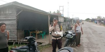 Polsek Sinaboi Keliling Sampaikan Himbauan Cegah Karhutla Lewat TOA