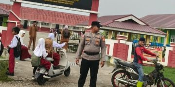 Polsek Sinaboi Gelar Giat Strong Point di Jalinsum Sinaboi-Bagansiapiapi